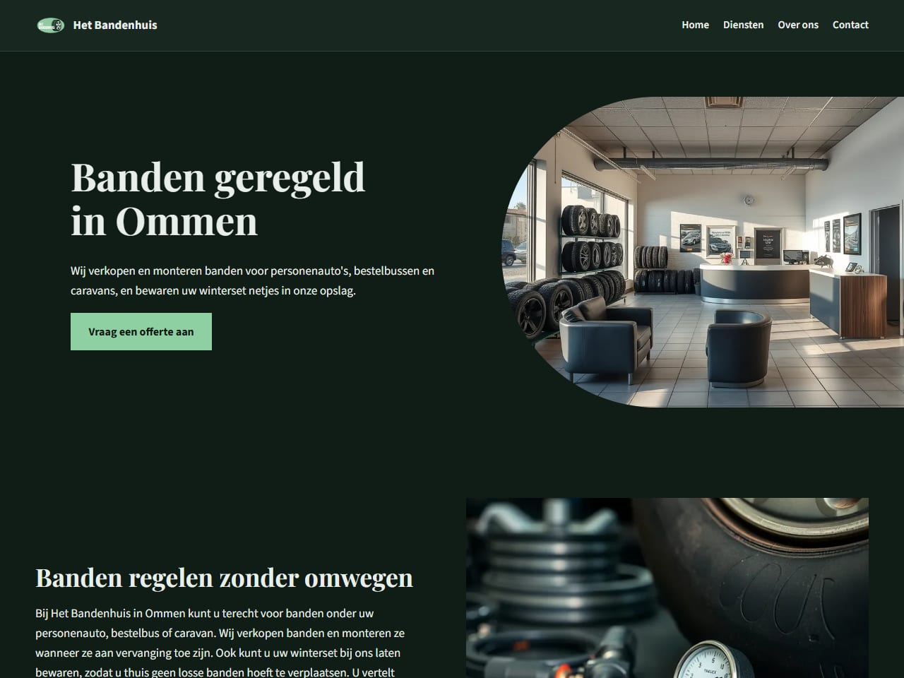 De website van Het Bandenhuis