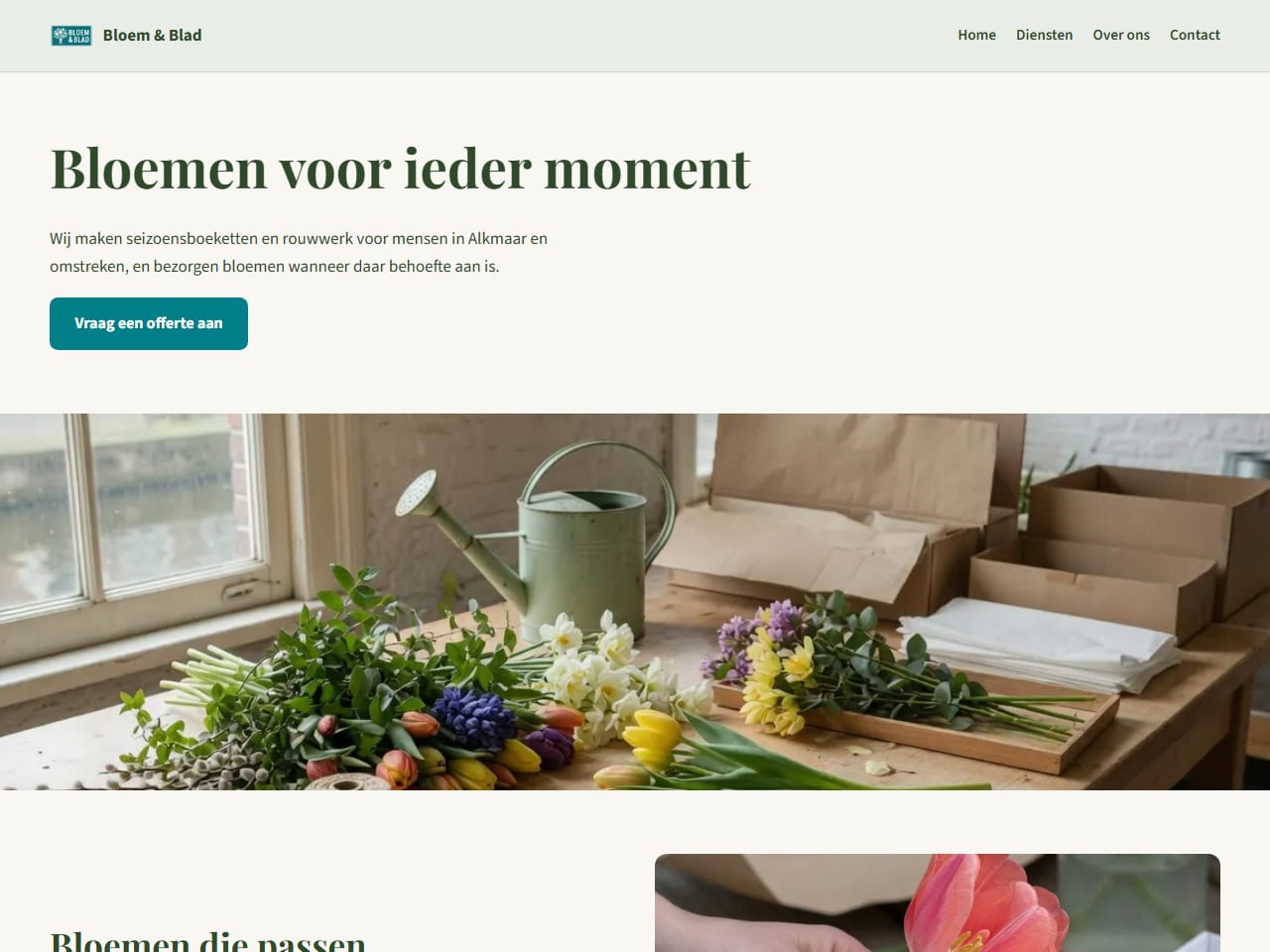 De website van Bloem & Blad