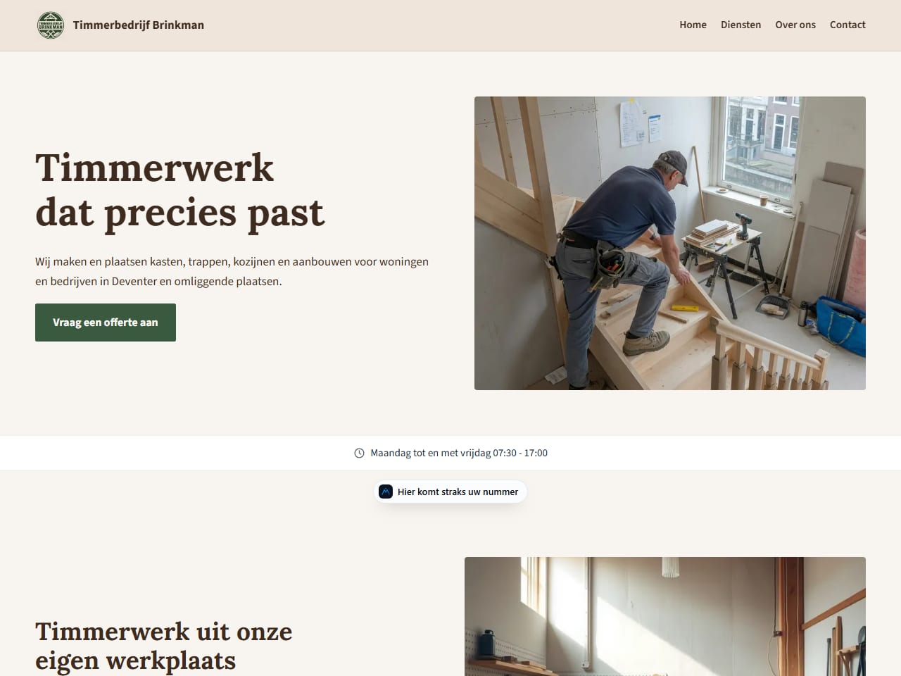 De website van Timmerbedrijf Brinkman