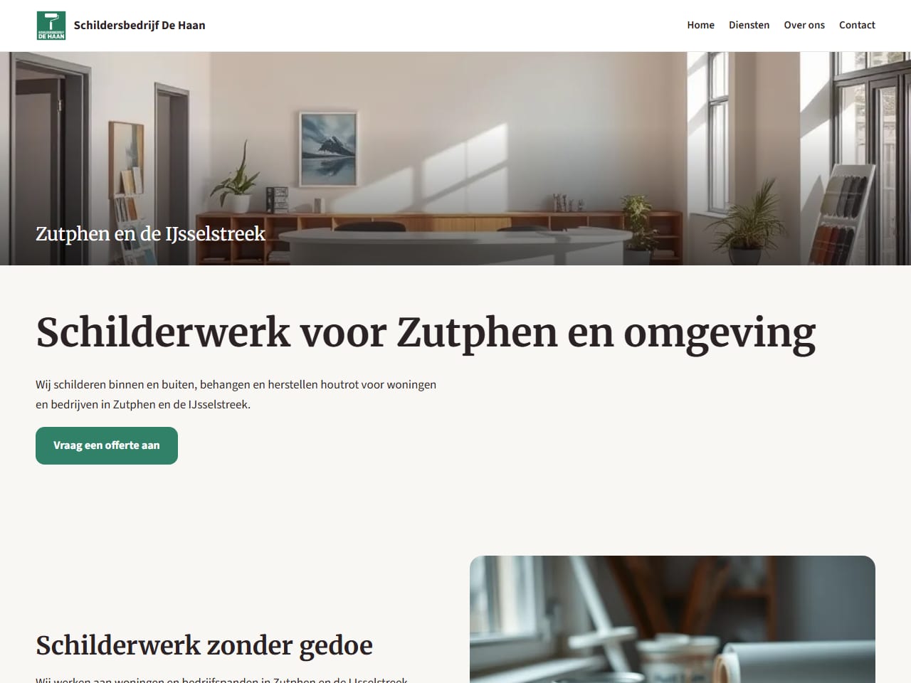 De website van Schildersbedrijf De Haan