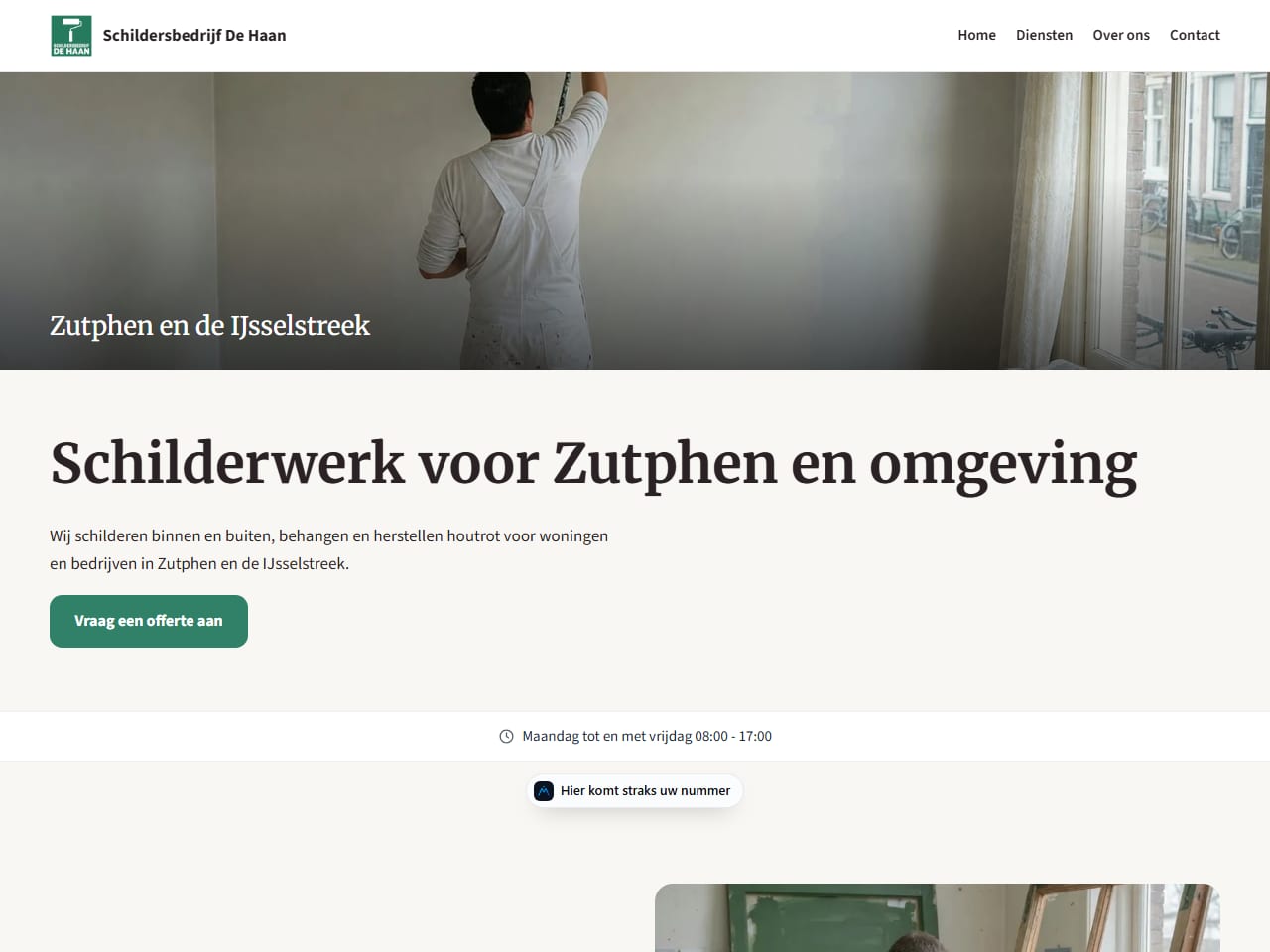 De website van Schildersbedrijf De Haan