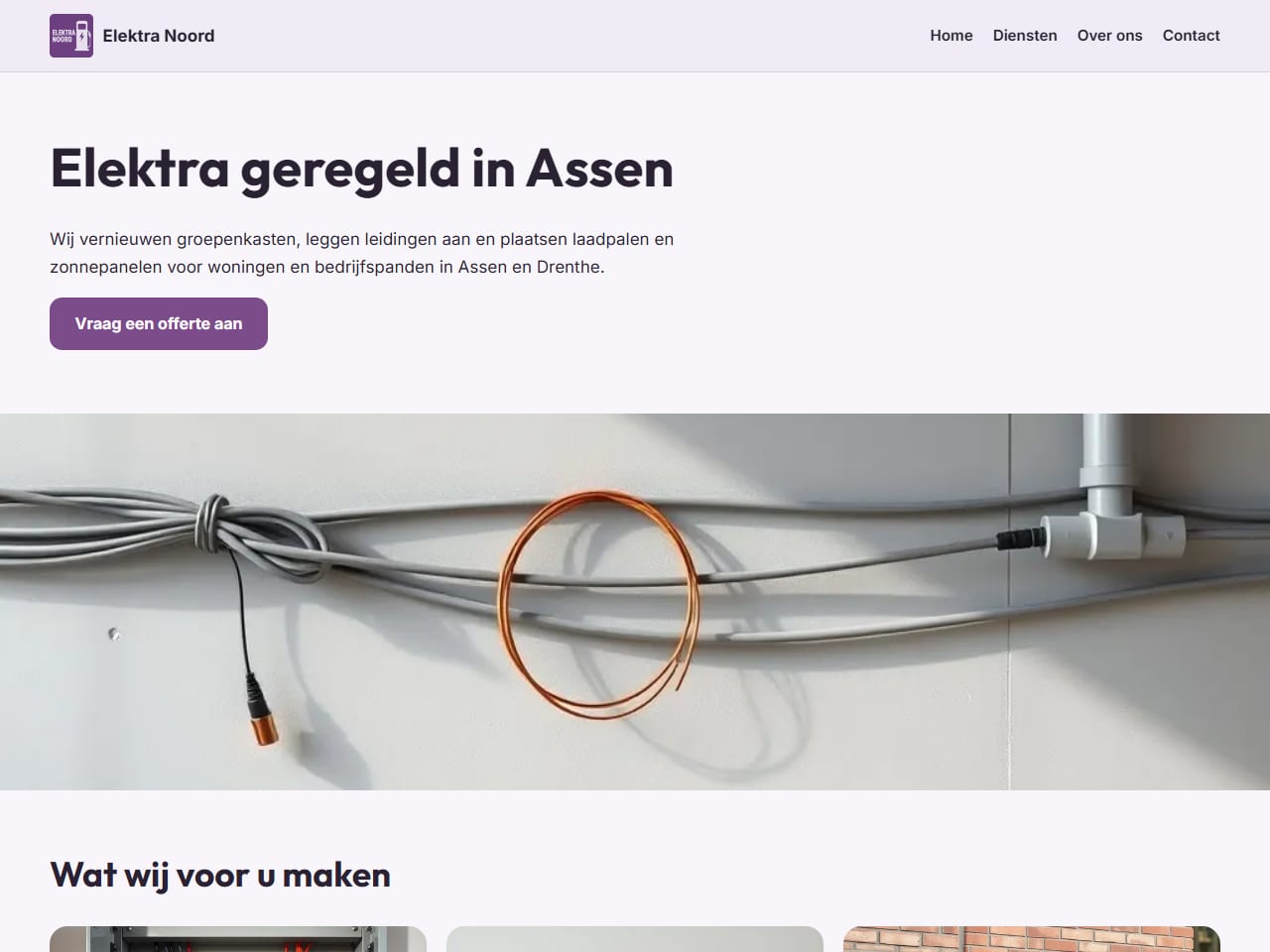 De website van Elektra Noord