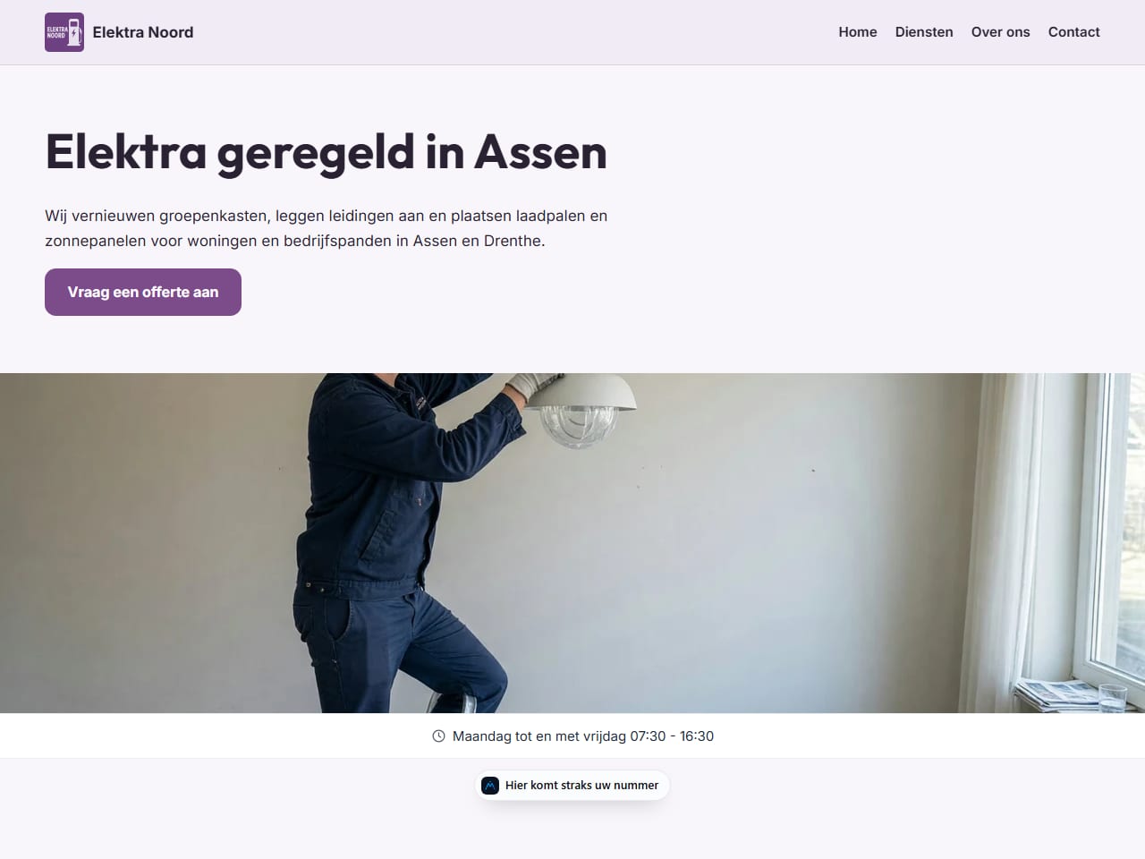De website van Elektra Noord