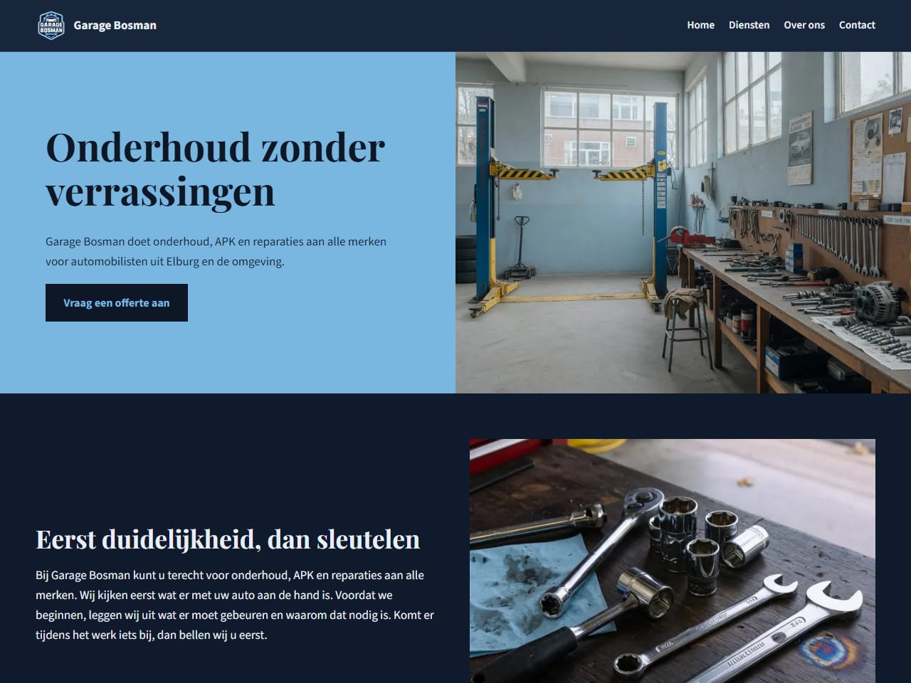 De website van Garage Bosman