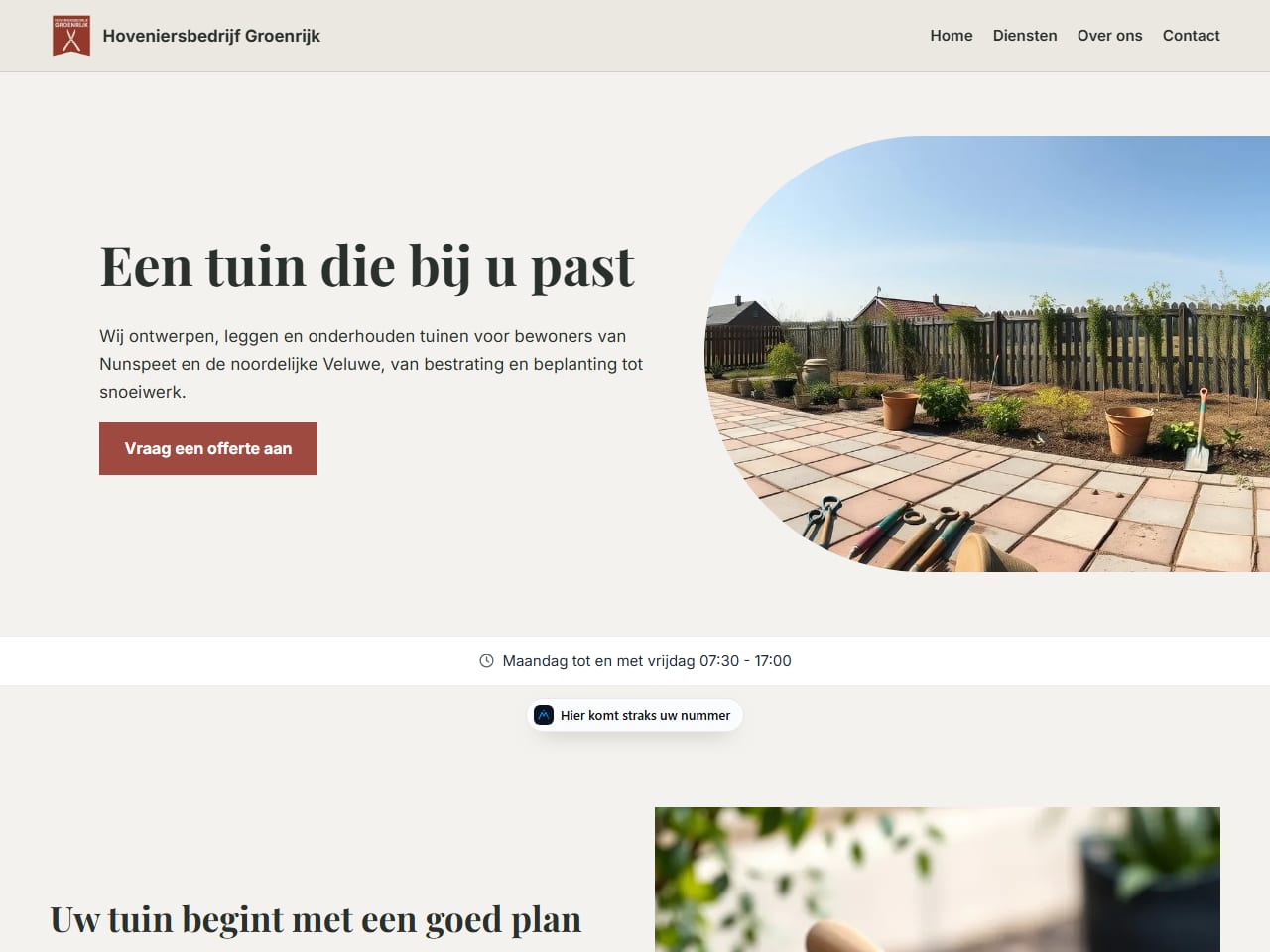 De website van Hoveniersbedrijf Groenrijk