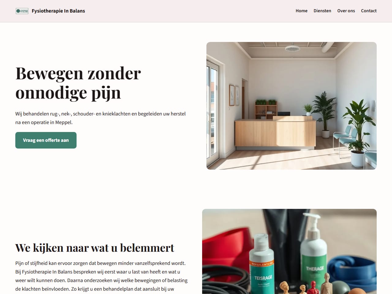 De website van Fysiotherapie In Balans