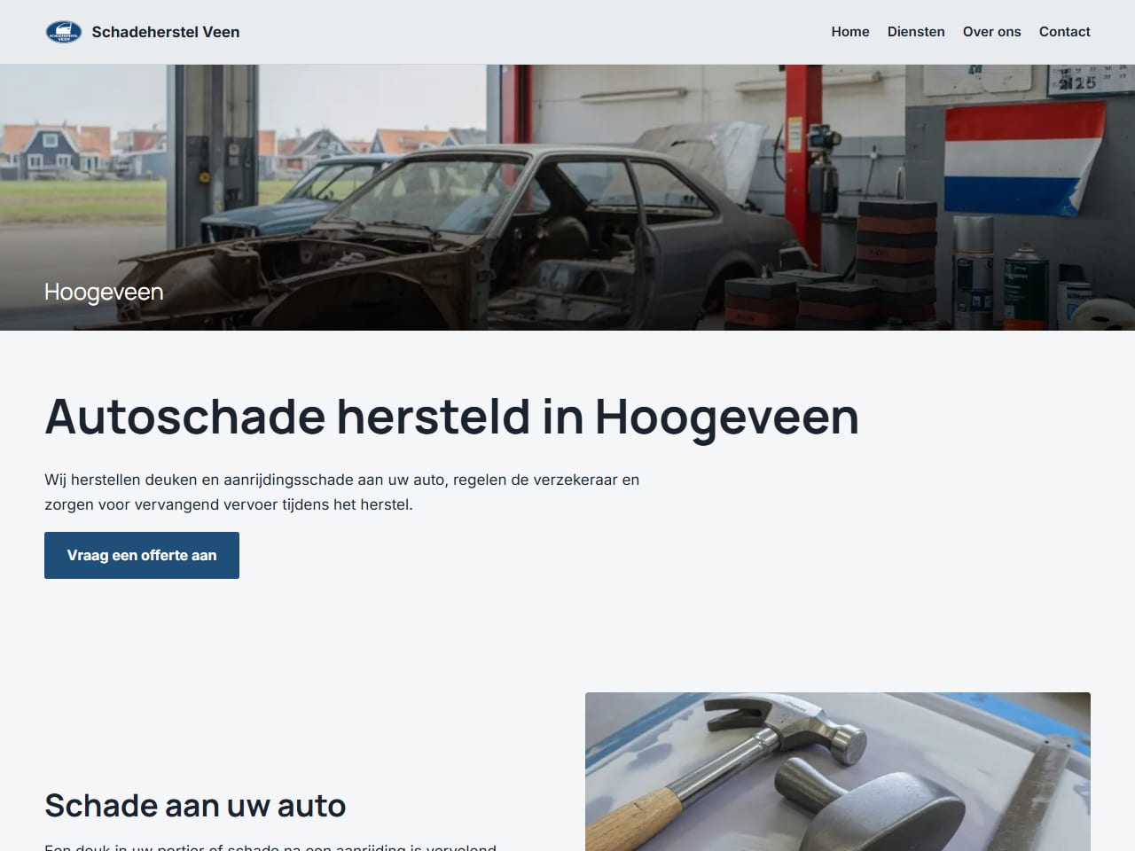 De website van Schadeherstel Veen