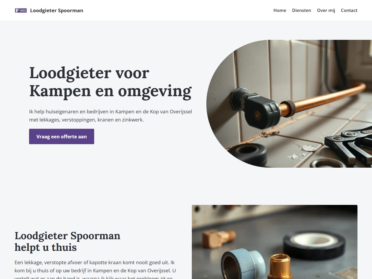 De website van Loodgieter Spoorman