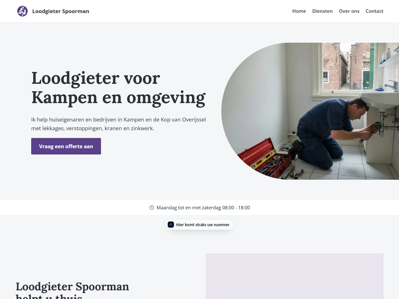 De website van Loodgieter Spoorman
