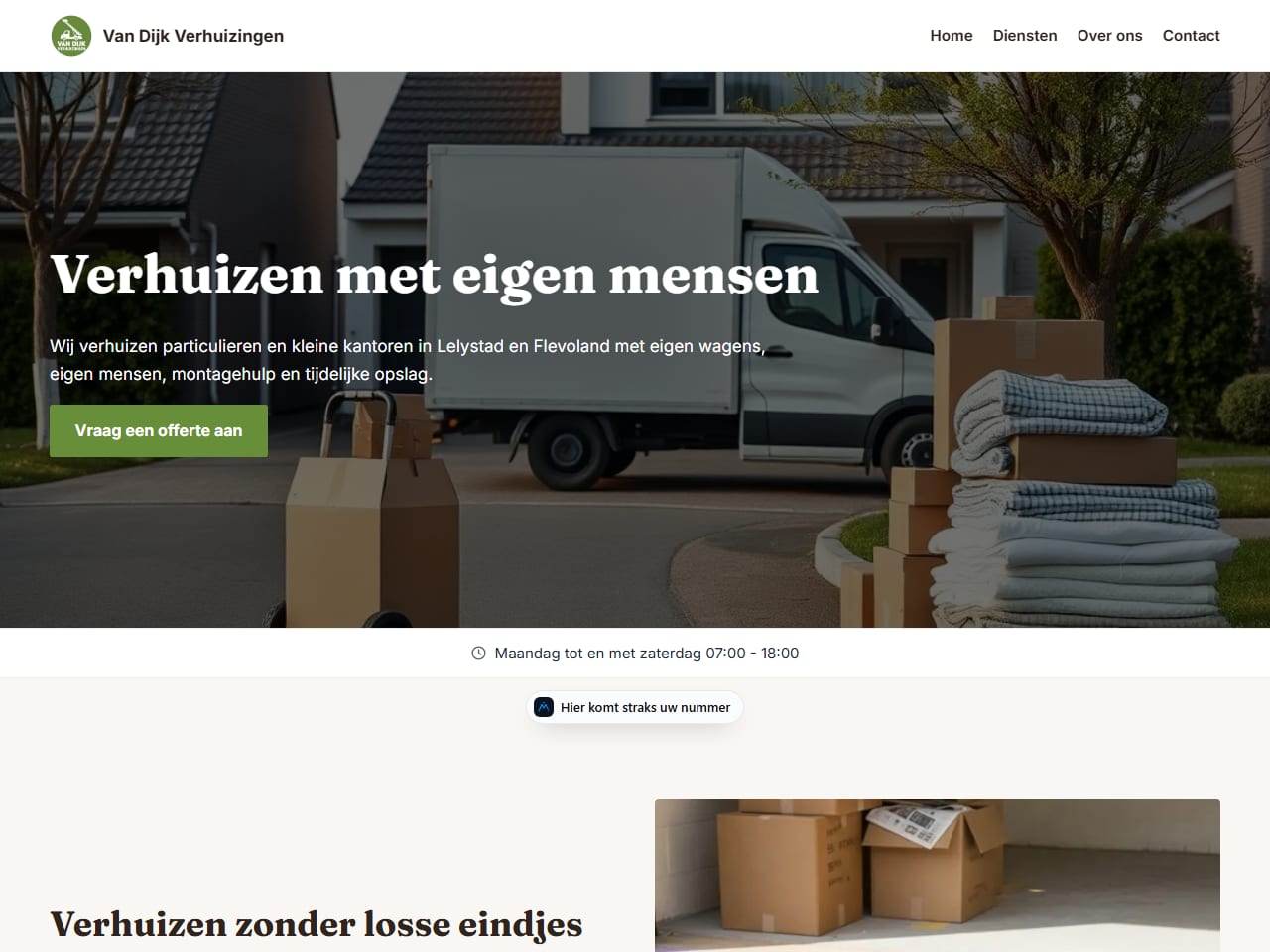 De website van Van Dijk Verhuizingen