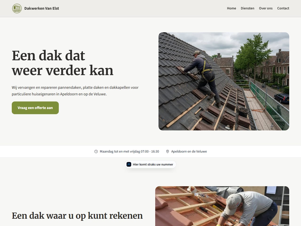 De website van Dakwerken Van Elst