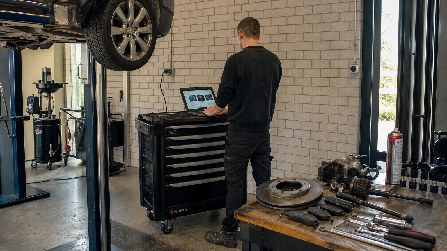 In de werkplaats van Autowerkplaats Linthorst